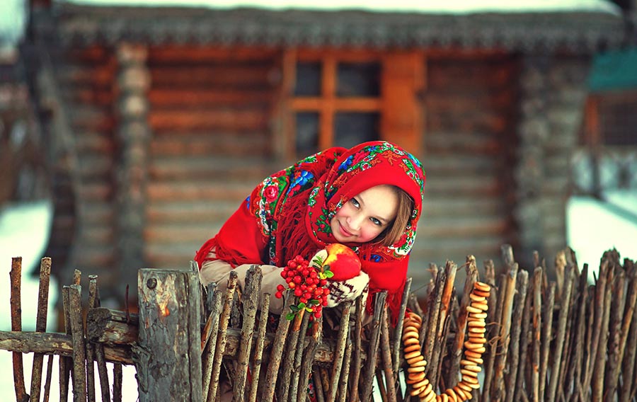 Sexy girl Women in Slavic costumes in Sapporo