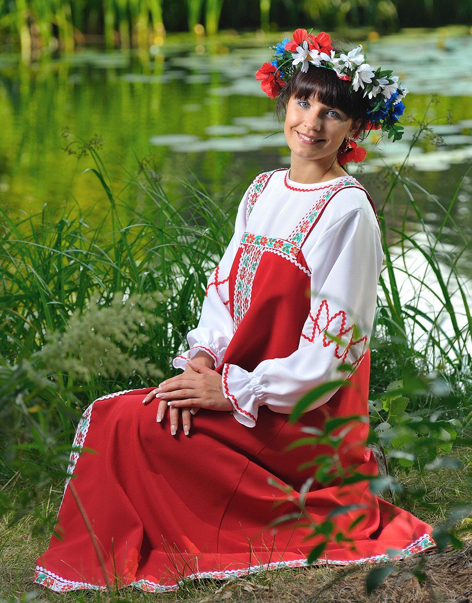 Beautiful girl Girls in Slavic costumes in Sapporo